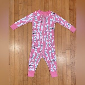 HANNA ANDERSSON Bunny Bunnies Print Onesie One Piece Zip Front Romper 6-12 month